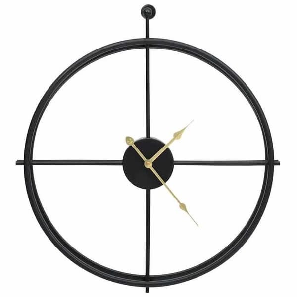 Maison Exclusive - Musta seinäkello 52 cm Rautaa