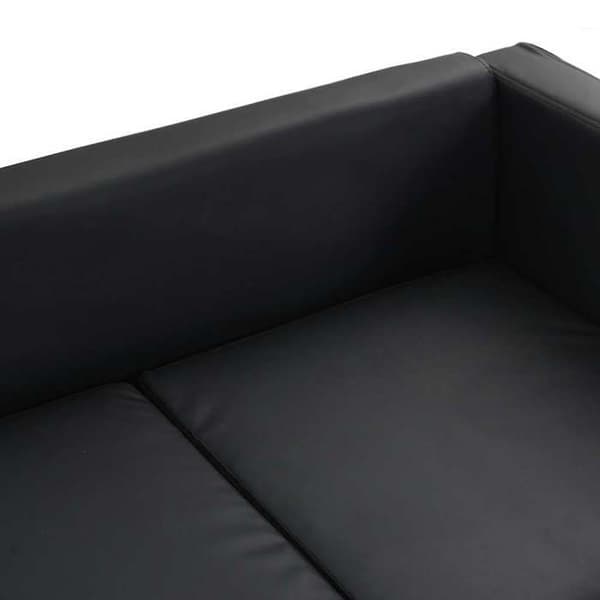 Maison Exclusive - Soffa 3-sits i svart konstläder Svart