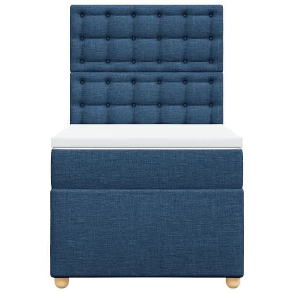 Maison Exclusive - Sengestel med springmadras Blå 90x200 cm Stof