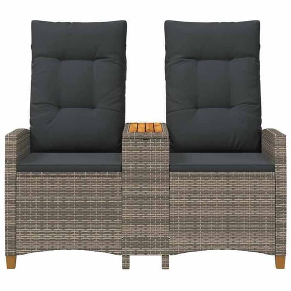 Havemøbel - EKSKLUSIV HUS - 2 pladser - Justerbar ryg - Indbygget tebord - UV-resistent rattan