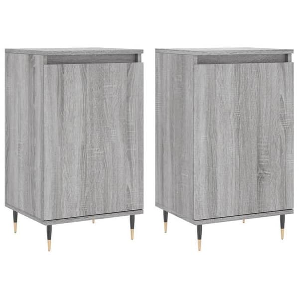 Maison Exclusive - Buffeter 2 stk sonoma grå 40x35x70 cm ingeniørtræ Sonoma grå