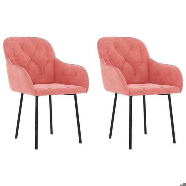 Maison Exclusive - Matstolar set om 2 Rosa Sammet
