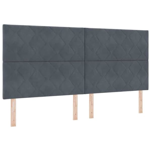 Ljuslåda - MAISON EXCLUSIVE - 200 x 200 cm - Mörkgrå - Sammet - Justerbar huvudgavel Mörkgrå