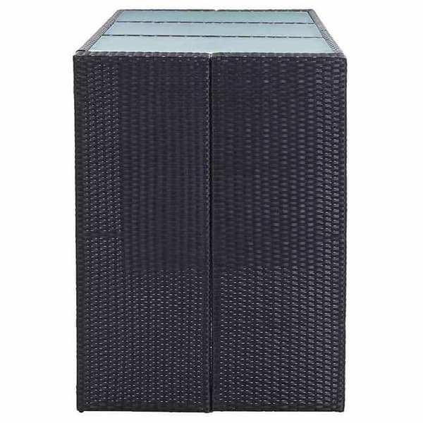 Maison Exclusive - Havebar sæt 7 dele med sorte poly rattan puder Svart