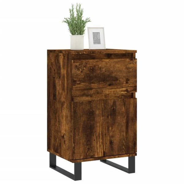 Maison Exclusive - Buffeter 2 stk røgfyldt eg 40x35x70 cm ingeniørtræ
