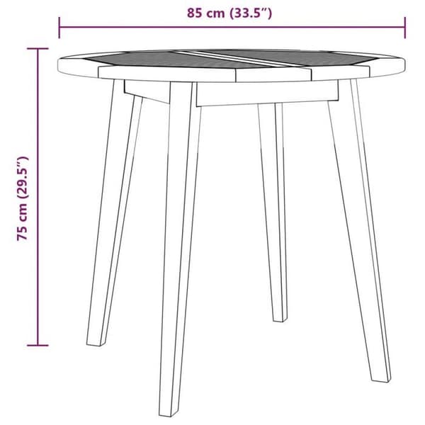 Maison Exclusive - Havebord Ø85x75 cm Solid akacietræ