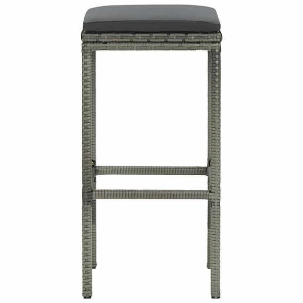 Maison Exclusive - Barstolar med kuddar, set om 3, grå vävd resin
