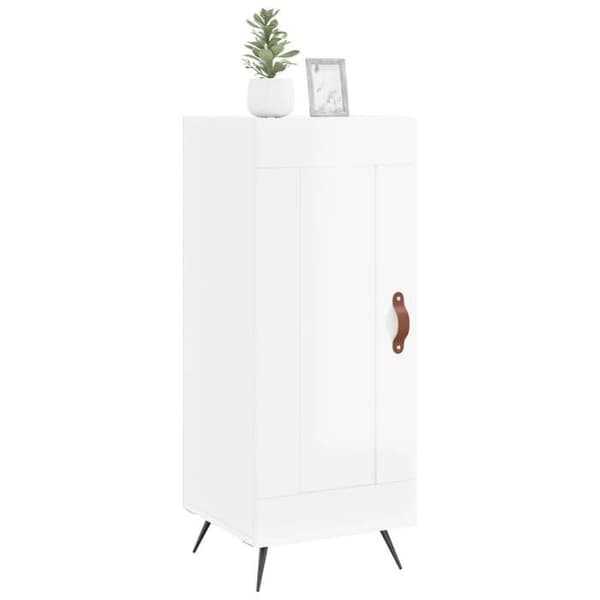 Maison Exclusive - Buffé Vit glänsande 34,5x34x90 cm Ingenjörsträ