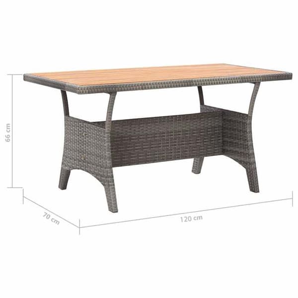 Maison Exclusive - Harmaa puutarhapöytä 120x70x66 cm massiivipuusta