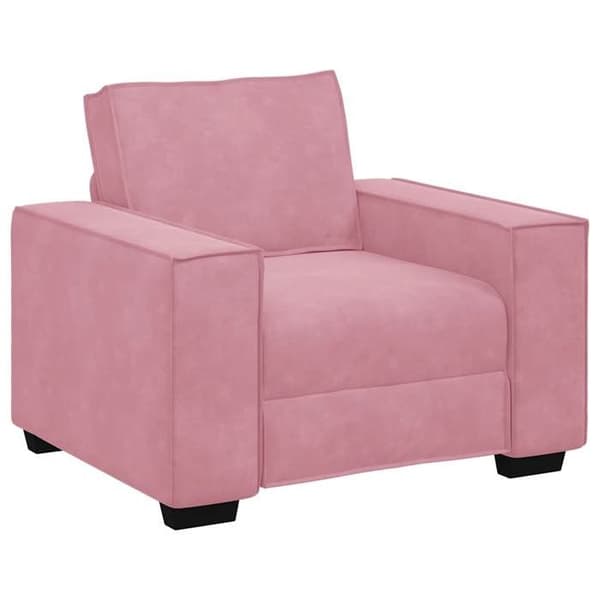 Maison Exclusive - 3-delars soffgrupp med kuddar i rosa sammet
