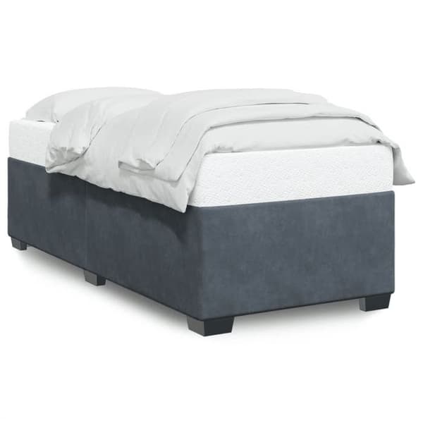 Maison Exclusive - Sängram utan madrass mörkgrå 90x200 cm sammet