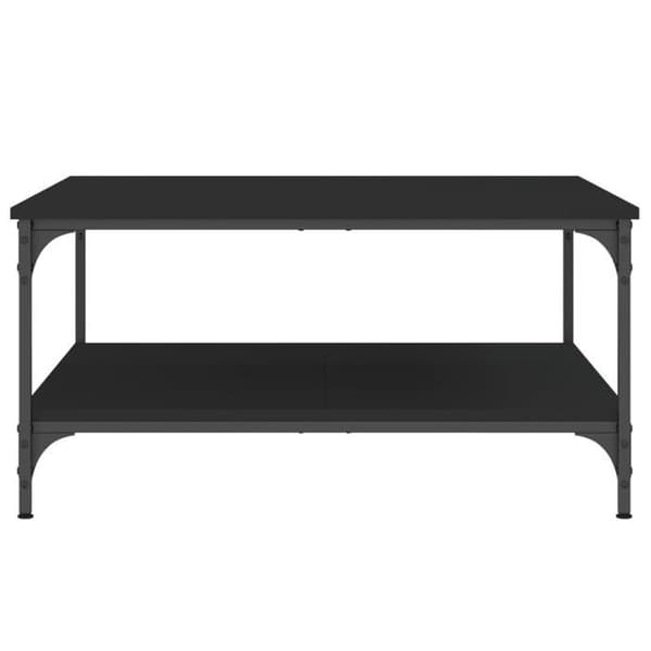 Bord - EKSKLUSIV HUS - 80x80x40 cm - Sort - Ingeniørtræ - Metalramme Svart