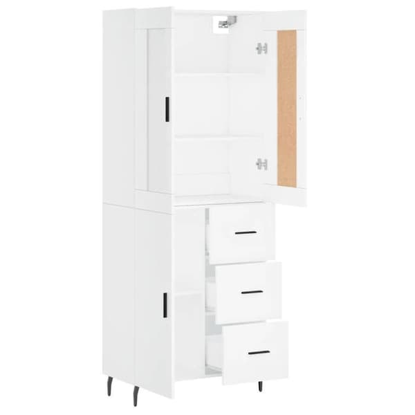 Maison Exclusive - Buffé hög Vit 69,5x34x180 cm Ingenjörsträ Vit