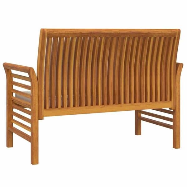 Maison Exclusive - Soffbänk med kuddar i vit kräm och solid akaciaträ Vit grädde