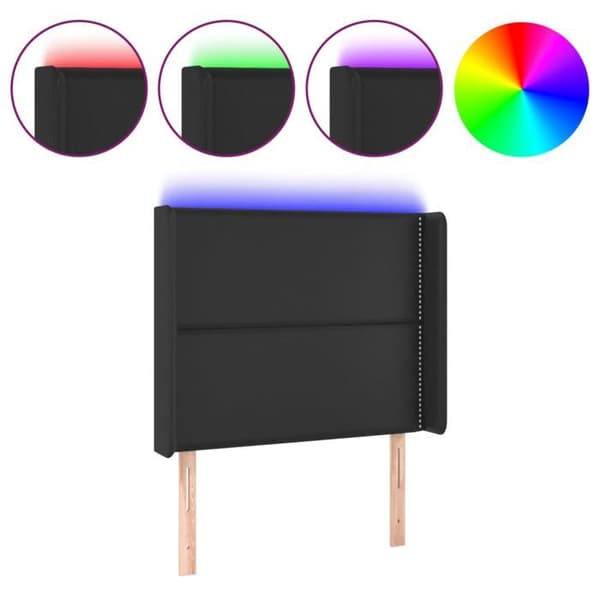 Maison Exclusive - LED Hovedgærde Sort 103x16x118/128 cm Simili Læder