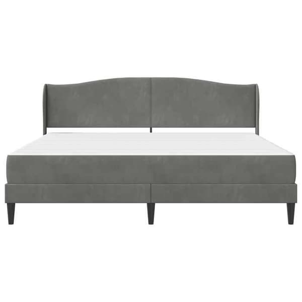 Maison Exclusive - Sängram med huvudgavel Mörkgrå 200 x 200 cm Sammet