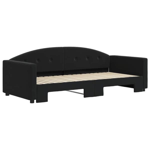 Maison Exclusive - Musta 90x190 cm samettinen vuodesohva, jossa on vuodevaatelaatikko
