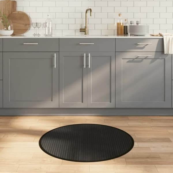 Maison Exclusive - Rund sort tæppe 80 cm bambus