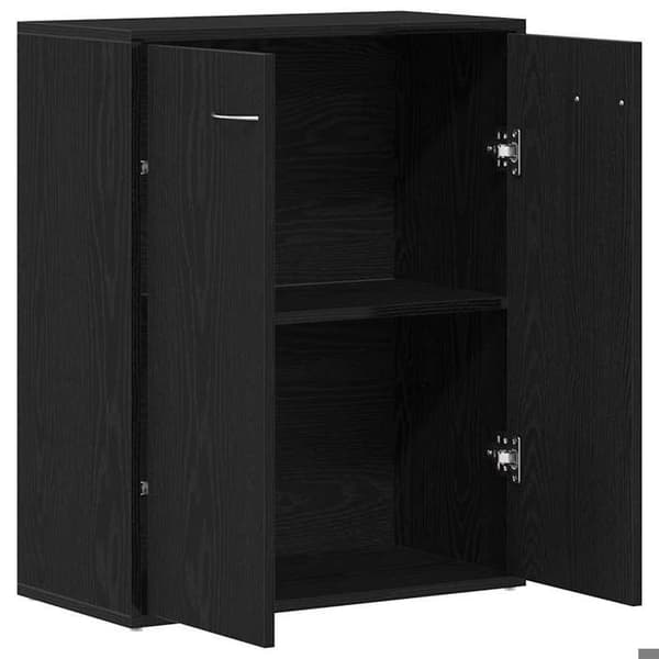 Maison Exclusive - Buffet i sort egetræ 60x30x75 cm ingeniørtræ