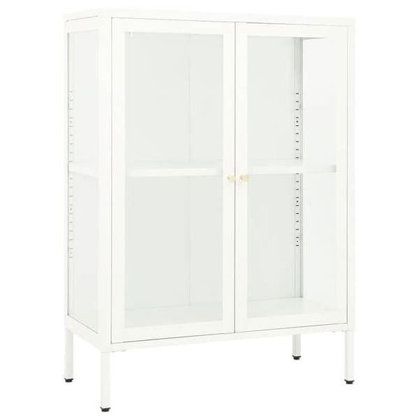Maison Exclusive - Buffé Vit 75x35x105 cm Stål och glas