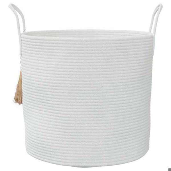 Maison Exclusive - Hvid opbevaringskurv Ø40x35 cm bomuld Vit