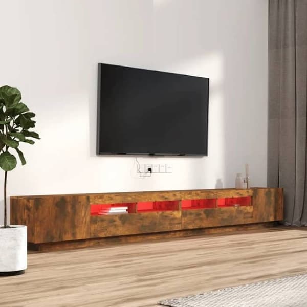Maison Exclusive - TV-møbel sæt med LED-lys 3 stk Røget eg Rökt ek