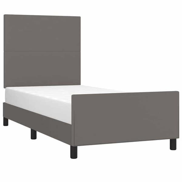 Maison Exclusive - Sängram utan madrass grå 80x200 cm konstläder