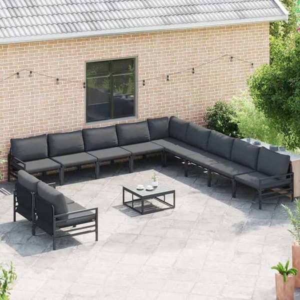 Maison Exclusive - 12 osan musta terassikalustesetti