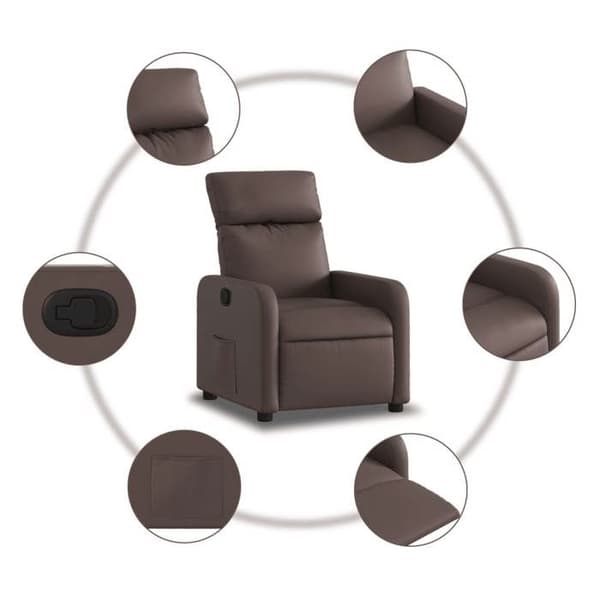 Maison Exclusive - Brun Fällbar Fåtölj i Konstläder