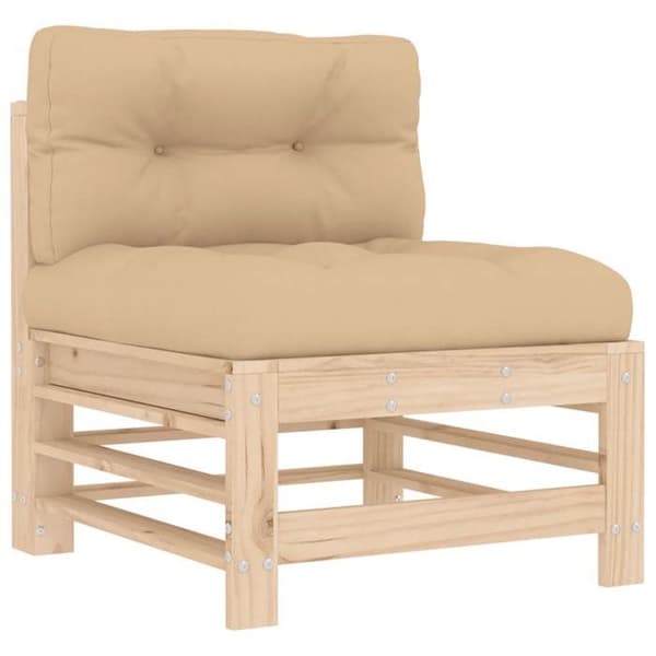Maison Exclusive - Central soffa med kuddar av massivt furu