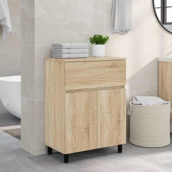 Maison Exclusive - Badeværelsesvaskeskab Sonoma Eg 60 x 35 x 80 cm