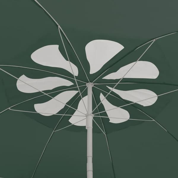 Strandparasol - Exklusivt hus - Diameter 265 cm - Nejsbar - UV-skydd grön