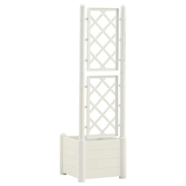 Maison Exclusive - Blomlåda med spaljé 43x43x142 cm PP Vit Vit