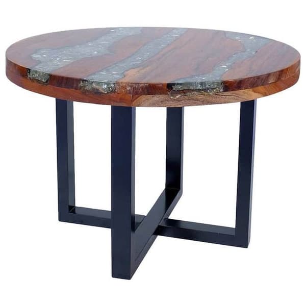 Maison Exclusive - Teakharpestobord 60 cm mångfärgad