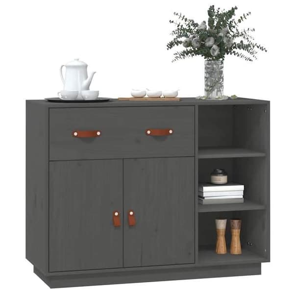 Maison Exclusive - Buffet Grå 98,5x40x75 cm Massivt fyrretræ Grå