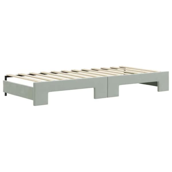 Vuodesohva - MAISON EXCLUSIVE - Daybed - Vaaleanharmaa sametti - 90x200 cm - 2 laatikkoa ljusgrått