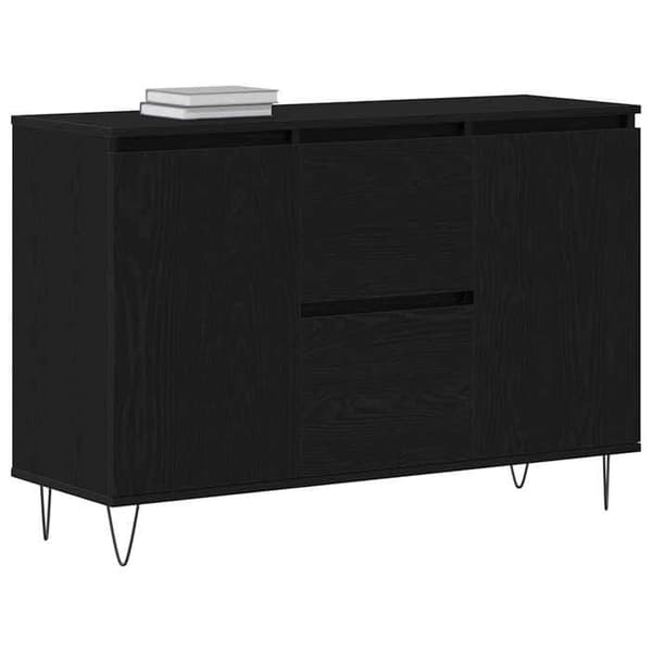 Maison Exclusive - Buffet Sort egetræ 101,5 x 35 x 70 cm Ingeniørtræ svart ek