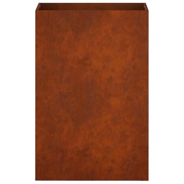 Jardinière - EXKLUSIVT HEM - 40 x 30 x 75 cm - Patinerad stål - Rostig look - Rektangulär Rostig (evolutionär metallisk utsee