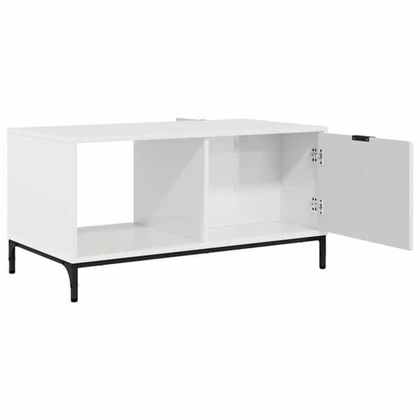 Soffbord - EXKLUSIV HEM - 90 x 49 x 46 cm - Blank vit - Ingenjörsträ - Rektangulär Strålande vit