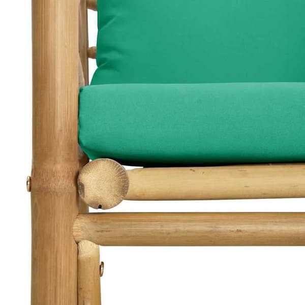 Trädgårdsoffan - EXKLUSIVT HUS - Modulär bambufärg - Hållbar bambu - Polstrade kuddar - Modulär bambu grön