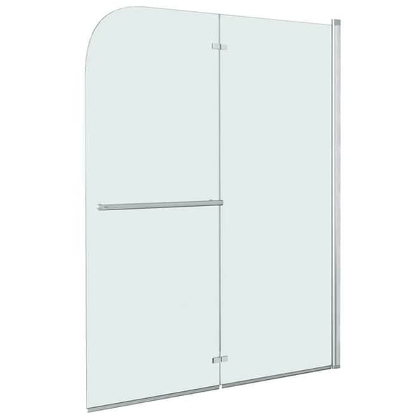 Maison Exclusive - Fällbar duschkabin 2 paneler ESG 95x140 cm Krom