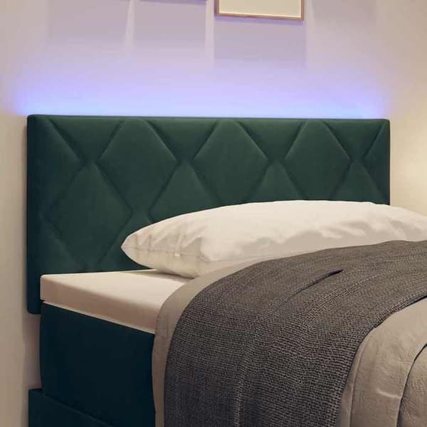 Maison Exclusive - LED-päätyvihreä 90 cm Sametti Mörkgrön