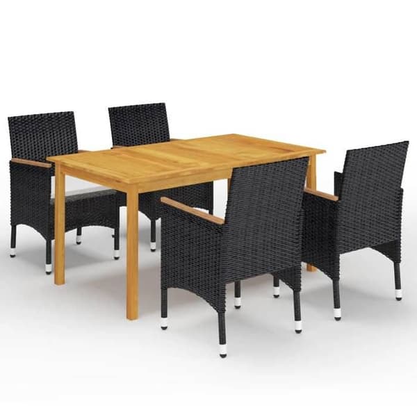 Maison Exclusive - Have spisebordssæt 5 stk Sort