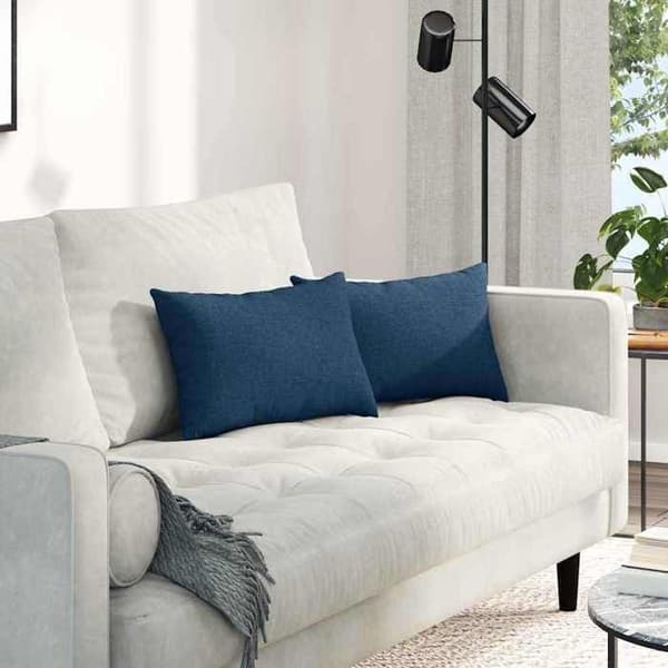 Soffkuddar - EXKLUSIVT HEM - 50 x 30 cm (set om 2) - Blå - Avtagbara överdrag - Polyesterfyllning Blå