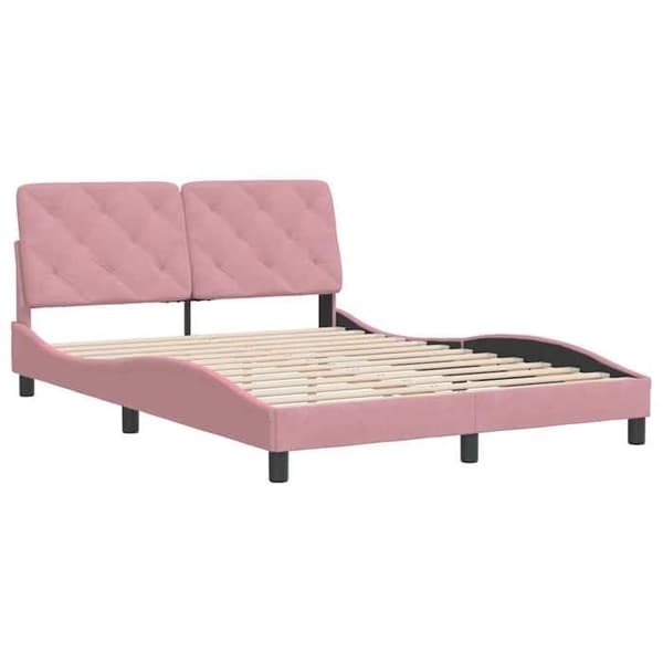 Maison Exclusive - Sengestel uden madras rosa 140x190 cm fløjl