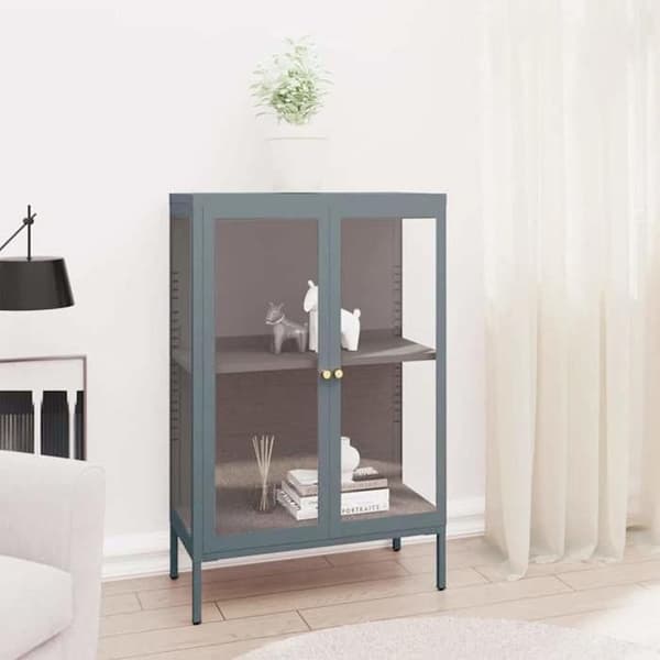 Maison Exclusive - Buffet Antracit 75x35x105 cm Stål og glas