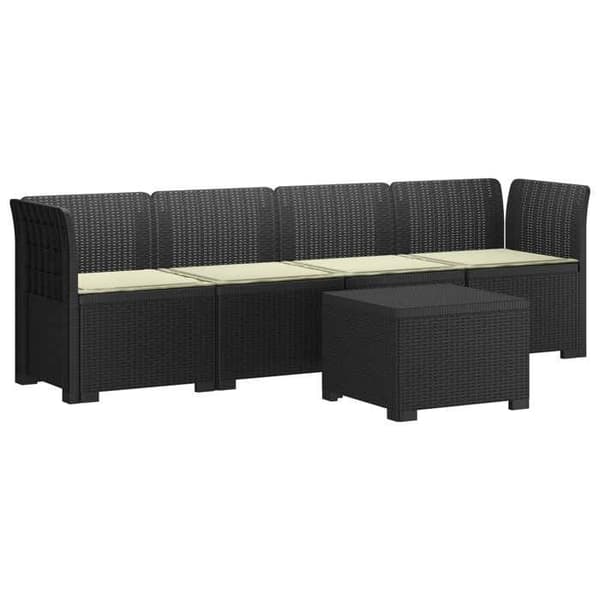 Maison Exclusive - Trädgårdsoffa 4 platser med kuddar i rottlook PP