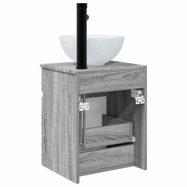 Maison Exclusive - Væghængt vaskemøbel Sonoma grå 39 x 35 x 63 cm