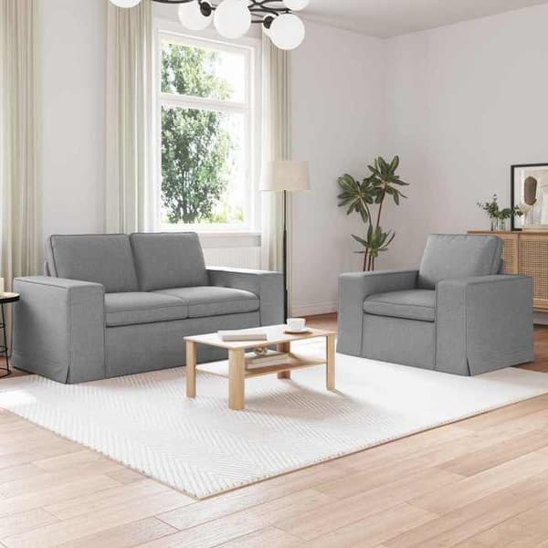 Maison Exclusive - Sæt af 2 sofaer lys grå stof