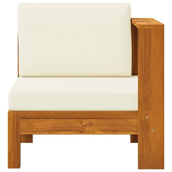Maison Exclusive - Central sofa med 1 armlæn Hvid creme Solid akacie